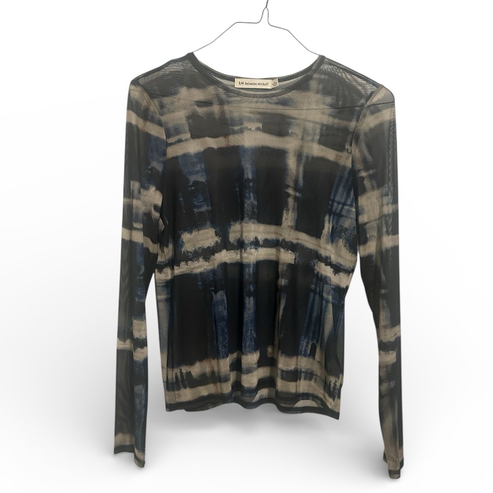 Long sleeve Sheer Patterned Top - image 1
